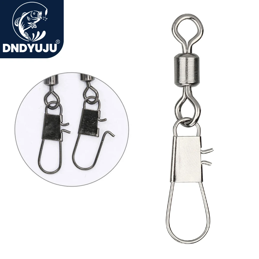Fishing Quest - DNDYUJU 50 個釣りコネクタローリングスイベルインターロックスナップ付きステンレス鋼スナップ釣り針ルアータックル釣り用品