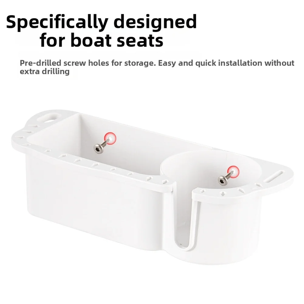 Fishing Quest - ABS 釣り用コンテナ釣具ボックス 2 列の排水穴 ボートデッキ取り付け用の事前に穴あけされたネジ穴