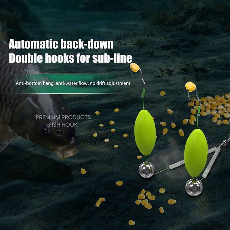 Fishing Equipment Jet - ダブルフック釣りヘアリグフックサスペンションアンチボトムコイ釣りフック機器既製コイリグ釣りルアー2フック
