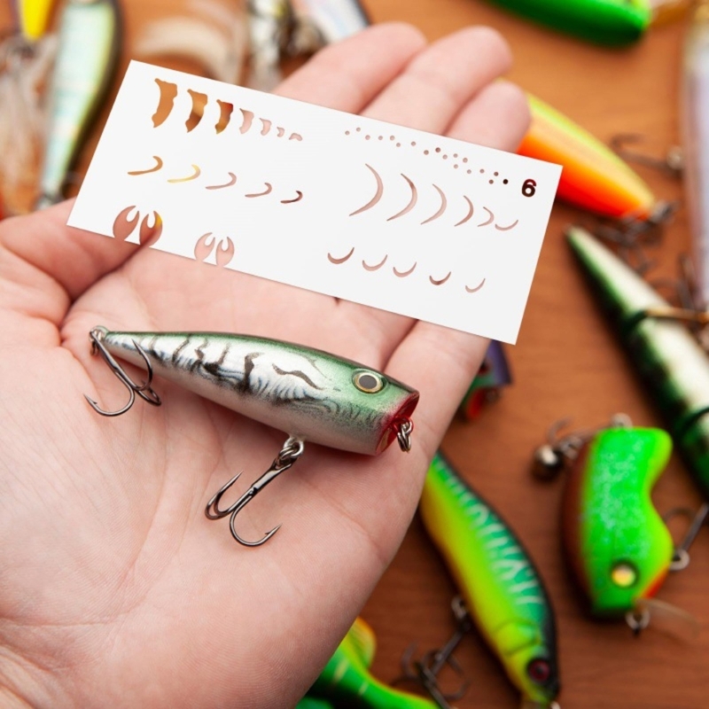 釣りルアー絵画テンプレート 6 個 スケッチ スクラップブッ - Fishing Quest のレビューと価格