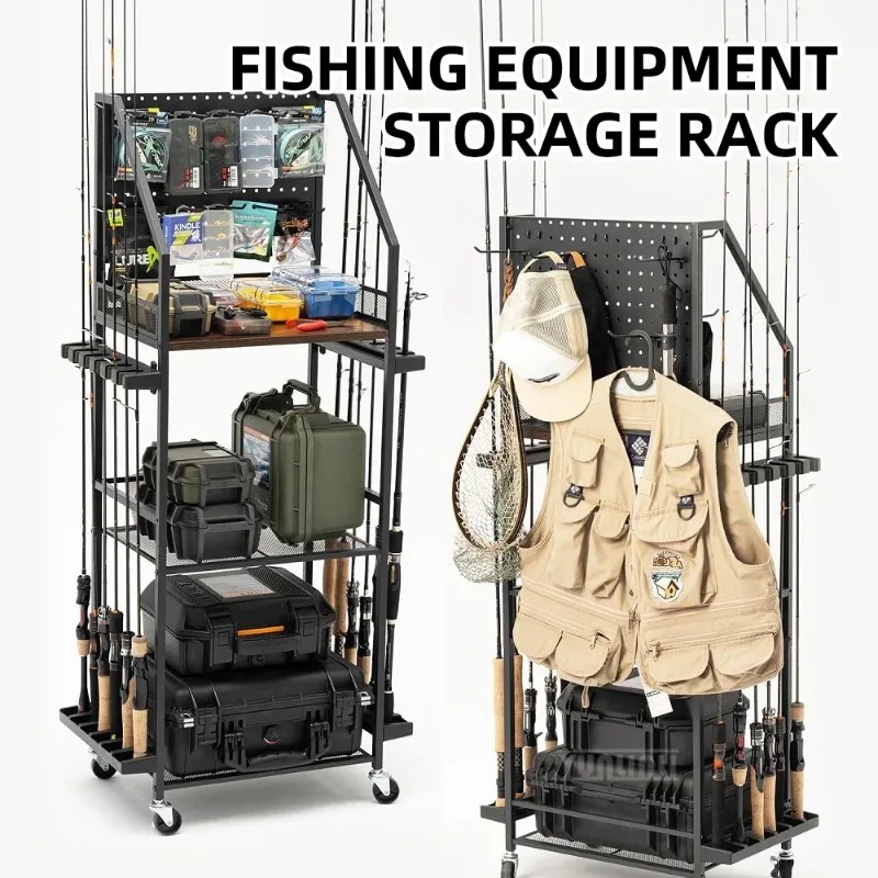 釣り道具収納棚、釣り竿とリールを収納できるガンラック風のタッ - Fishing Quest のレビューと価格