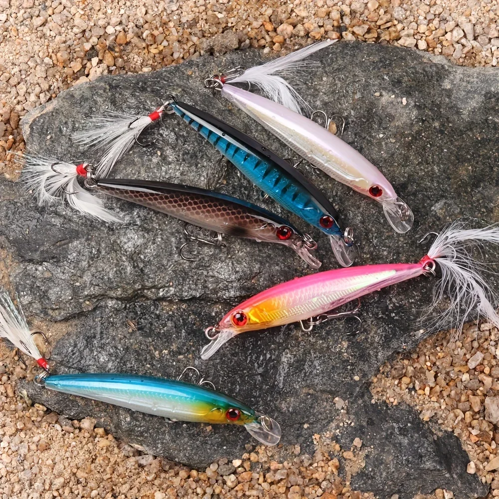 3Dレーザーアイミノールアー,フェザー付きハードベイト,最大 - Fishing Quest のレビューと価格